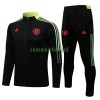 Manchester United Ensemble Vestes d'Entraînement 22-23 Noir Jaune Pour Enfant